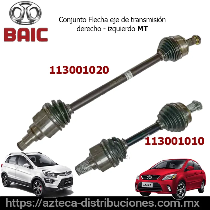 Flecha transmisión MT izquierda BAIC D20 X25
